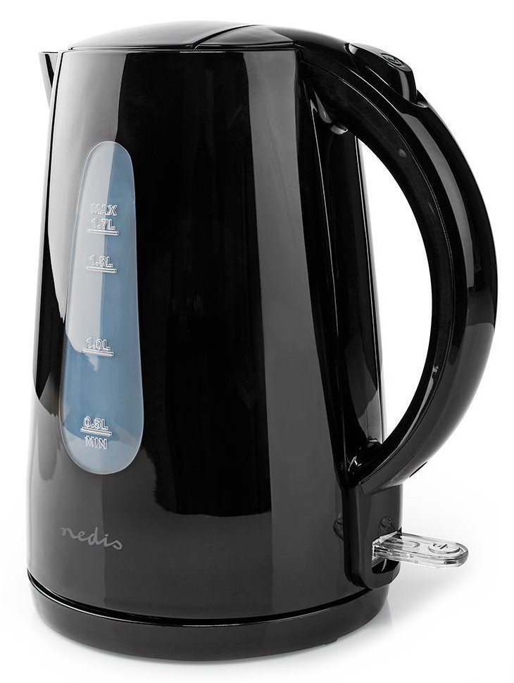 NEDIS rychlovarná konvice KAWK130EBK/ objem 1,7 l/ otáčení o 360°/ 1850 - 2200 W/ plast/ černá