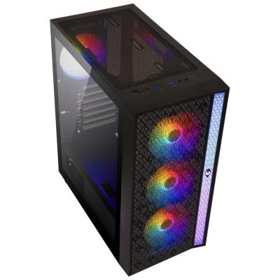 BitFenix skříň Light / ATX / 4x120mm RGB fan / 2xUSB 3.0 / USB 2.0 / tvrzené sklo / černá