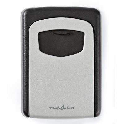 NEDIS trezor na klíče/ kombinace Dial Lock/ 2 klíče/ vnitřní a venkovní/ hliník/ černo-šedý