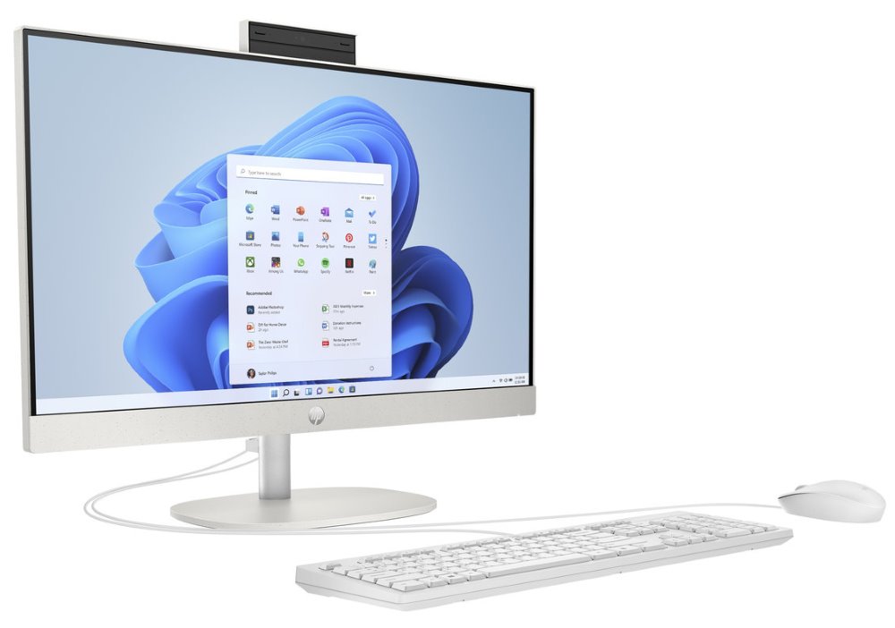 HP 24-cr0002nc/ AiO/ Ryzen 5 7520U/ 16GB DDR5/ 512GB SSD/ Radeon™ Integrated/ 23,8" FHD,matný/ W11H/ kbd+myš/ bílý