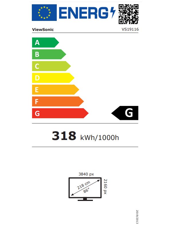 ViewSonic Flat Display CDE8630/86"/24-7 LCD/3840x2160/8ms/450cd/HDMI x 3/USB A x 2/USB-C/RJ45/RS232/repro/Android