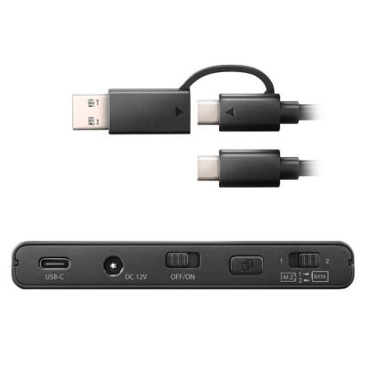 AXAGON kovový box na M.2 NVMe a 2,5" SATA SSD s funkní klonování / ADSA-CC / USB-C 3.2 Gen 2 / kabel 30cm