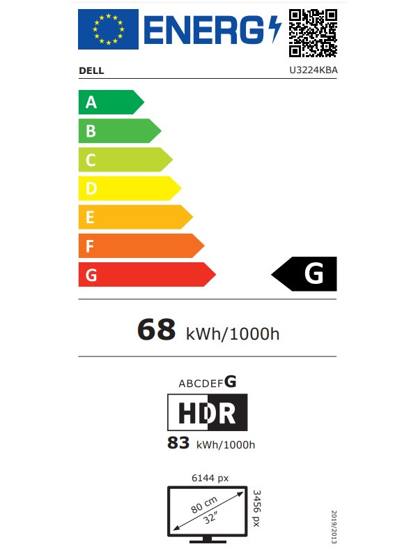 DELL U3224KBA UltraSharp/ 32" LED/ 16:9/ 6144 x 3456/ 2000:1/ 5ms/ 1x DP/1xHDMI/1xUSB-C/1xRJ-45/ 4x USB/3Y Basic on-site