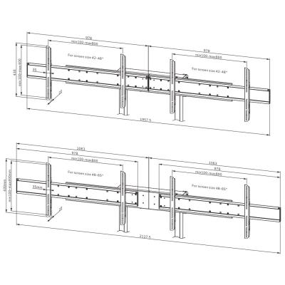 Neomounts ADM-875BL2/Adaptér pro 2 displeje pro FL55-875BL1 and WL55-875BL1/42-65"/VESA 800x400/černý
