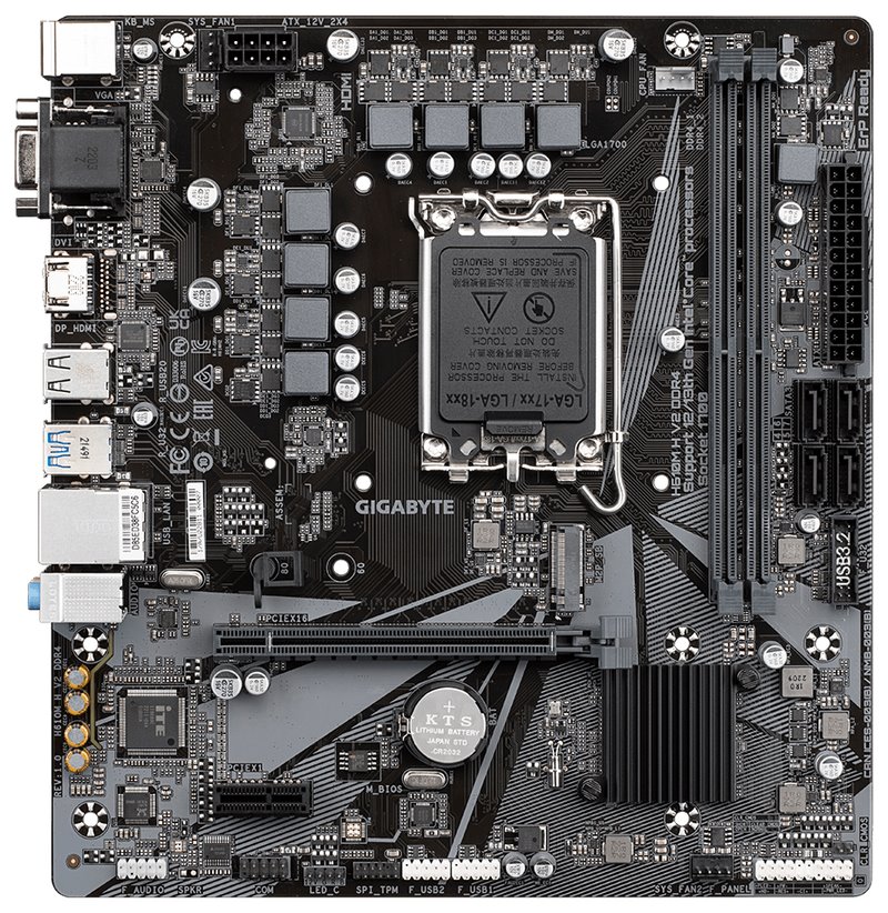 GIGABYTE H610M H V2 DDR4 / Intel H610 / LGA1700 / 2x DDR4 / M.2 / VGA/ HDMI / mATX