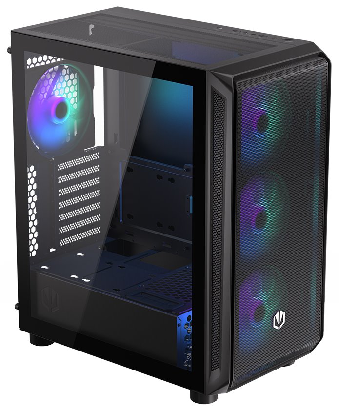 Endorfy skříň Arx 500 ARGB / ATX / 4 x 140 ARGB fan (až 7 fans) / 2xUSB-A / USB-C / tvrzené sklo  / mesh panel /  černá