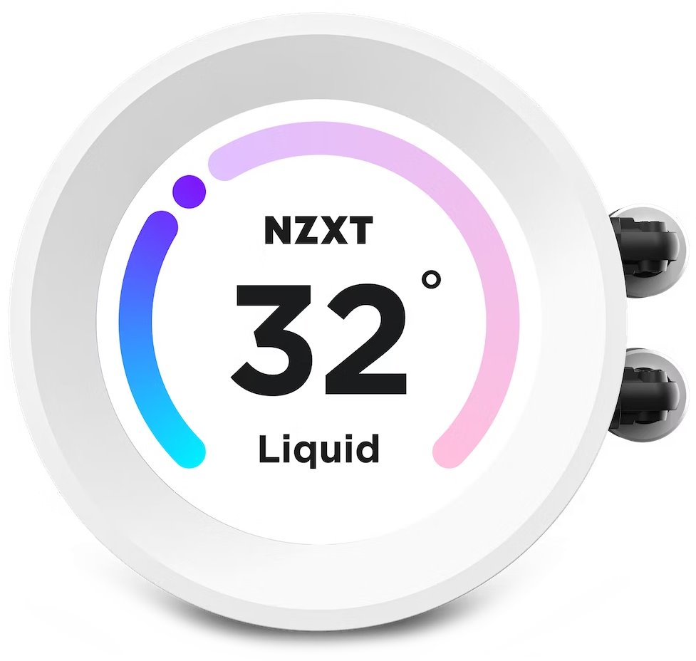 NZXT vodní chladič Kraken 280 ELITE RGB / 2x140mm RGB fan / 4-pin PWM / LCD disp. / 6 let / bílý
