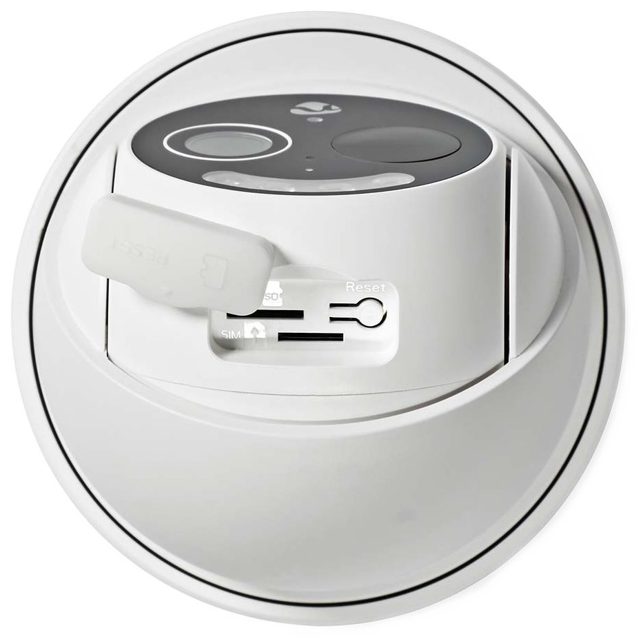 NEDIS IP kamera 4G solární/ venkovní/ IP65/ Wi-Fi/ 1080p/ PIR senzor/ USB-C/ microSD/ noční vidění/ Android/ iOS/ bílá