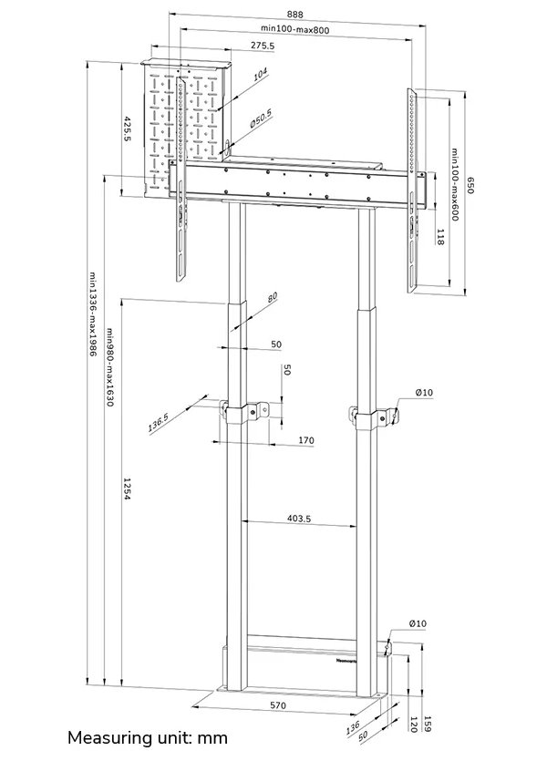 Neomounts WL55-875BL1/Držák displeje/na stěnu/37-100"/VESA 800X600/nosn. 110kg/mot. nast.výšky/černý