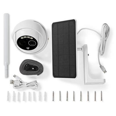 NEDIS IP kamera 4G solární/ venkovní/ IP65/ Wi-Fi/ 1080p/ PIR senzor/ USB-C/ microSD/ noční vidění/ Android/ iOS/ bílá