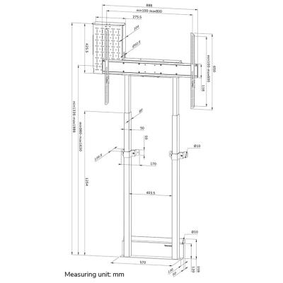 Neomounts WL55-875BL1/Držák displeje/na stěnu/37-100"/VESA 800X600/nosn. 110kg/mot. nast.výšky/černý