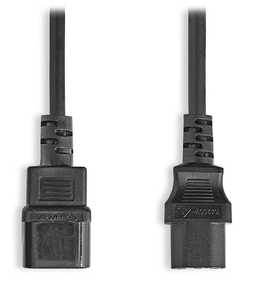 NEDIS napájecí prodlužovací kabel/ konektor IEC-320-C14/ konektor IEC-320-C13/ černý/ bulk/ 2m