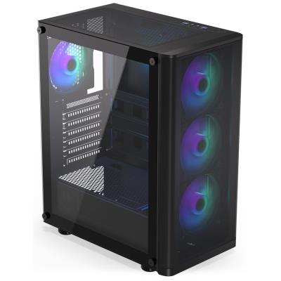 Endorfy skříň Ventum 200 ARGB/ 4x120mm ARGB PWM fan / 2xUSB / tvrzené sklo / černá