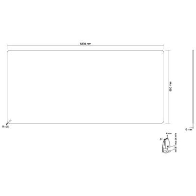Neomounts NS-GLSPROTECT140 / Transparent Protection Screen - 140 cm wide / Transparent