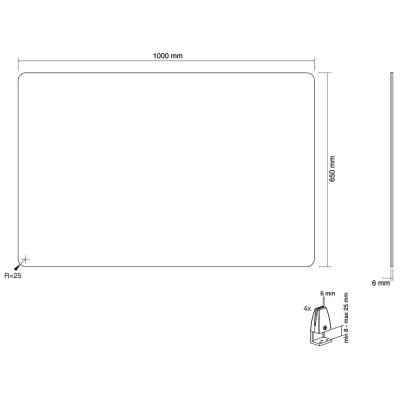 Neomounts NS-GLSPROTECT100 / Transparent Protection Screen - 100 cm wide / Transparent
