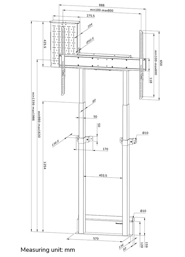 Neomounts WL55-875WH1/Držák displeje/na stěnu/37-100"/VESA 800X600/nosn. 110kg/mot. nast.výšky/bílý