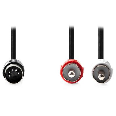 NEDIS redukční audio kabel DIN/ 5pin zástrčka DIN - 2× zástrčka RCA/ černý/ bulk/ 1m