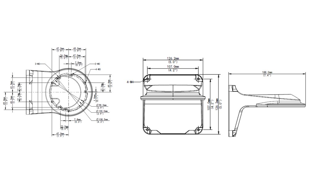 Uniarch by Uniview držák pro kameru TR-WM03-B-IN/ kompatibilní s kamerami IPC-D31x/ T31x