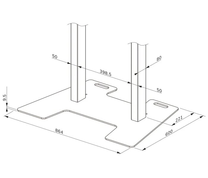 Neomounts AFP-875WH/Podlahová deska pro FL55-875WH1 a WL55-875WH1/864x600x9,5 mm/černá