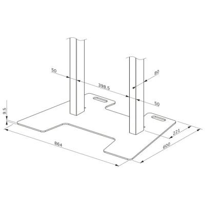 Neomounts AFP-875WH/Podlahová deska pro FL55-875WH1 a WL55-875WH1/864x600x9,5 mm/černá