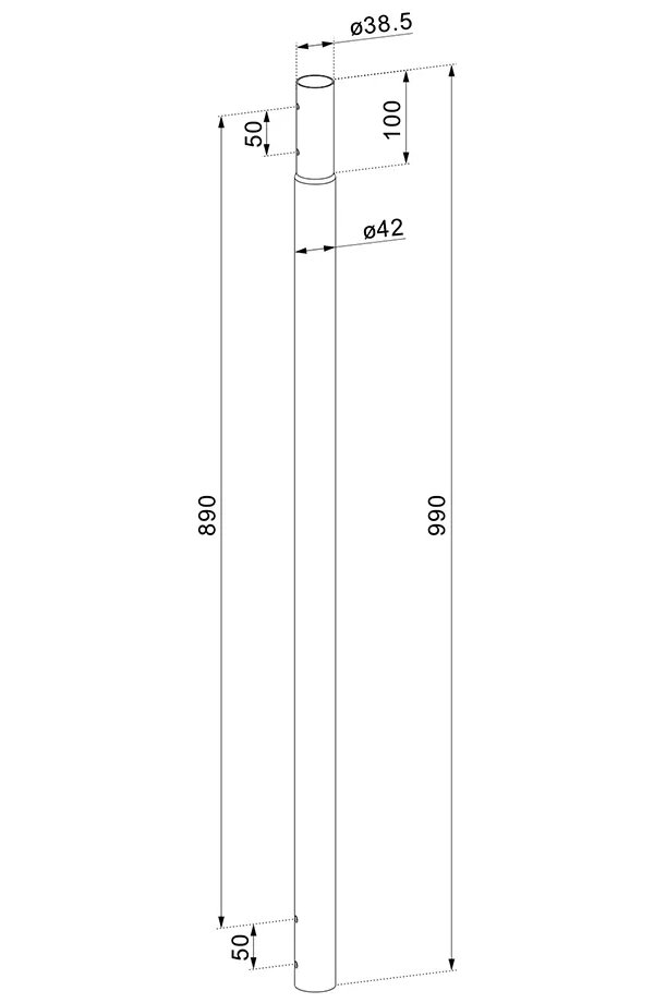 Neomounts ACL25-500BL/Prodlužovací tyč pro stropní držák projektoru CL25-540BL1 and CL25-550BL1/89 cm/černý