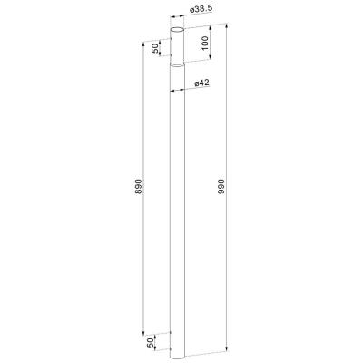 Neomounts ACL25-500BL/Prodlužovací tyč pro stropní držák projektoru CL25-540BL1 and CL25-550BL1/89 cm/černý