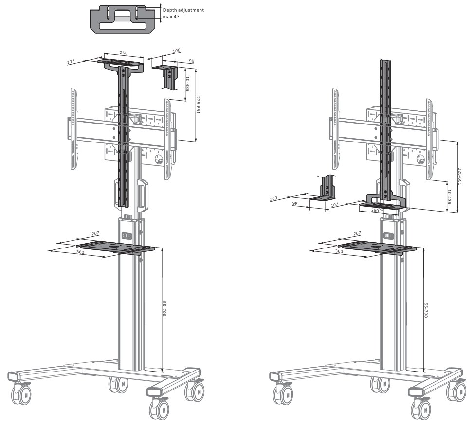 Neomounts Select AV1-825BL/Držák kamery a multimedia police pro FL50S-825BL1/nosn. 9kg/Bose ad./černý