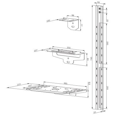 Neomounts Select AV1-825BL/Držák kamery a multimedia police pro FL50S-825BL1/nosn. 9kg/Bose ad./černý