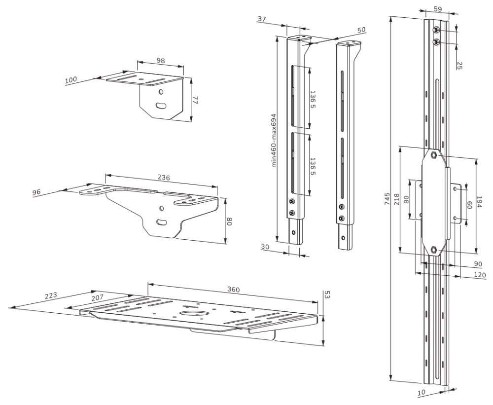 Neomounts AFL-875WH1/Držák kamery a multimedia police pro FL55-875WH1 a WL55-875WH1/nosn. 9kg/Logitech ad./bílý