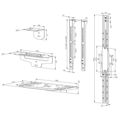 Neomounts AV1-875BL/Držák kamery a multimedia police pro FL55-875BL1 a WL55-875BL1/nosn. 9kg/Bose ad./černý