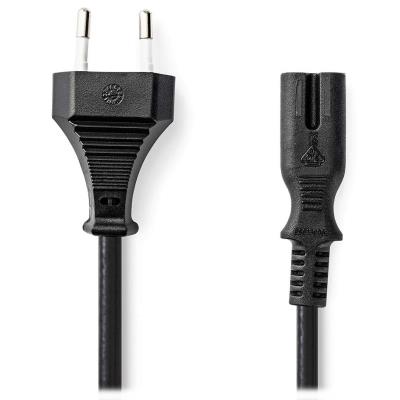 NEDIS napájecí kabel pro adaptéry/ Euro zástrčka - konektor IEC-320-C7/ přímý-přímý/ dvoulinka/ černý/ bulk/ 0,5m