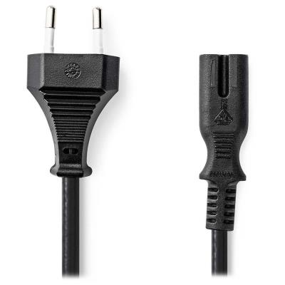 NEDIS napájecí kabel pro adaptéry/ Euro zástrčka - konektor IEC-320-C7/ přímý-přímý/ dvoulinka/ černý/ bulk/ 2m