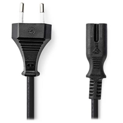 NEDIS napájecí kabel pro adaptéry/ Euro zástrčka - konektor IEC-320-C7/ přímý-přímý/ dvoulinka/ černý/ bulk/ 1m