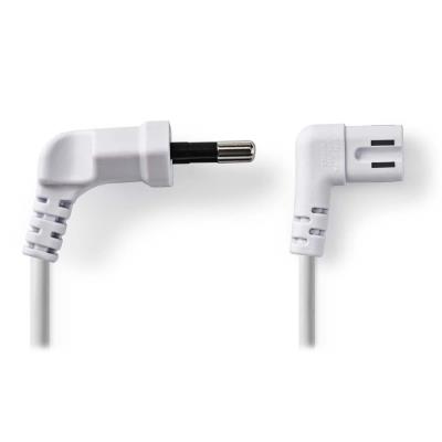 NEDIS napájecí kabel pro adaptéry/ Euro zástrčka - konektor IEC-320-C7/ úhlový-úhlový/ dvoulinka/ bílý/ bulk/ 3m
