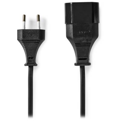 NEDIS napájecí kabel pro adaptéry/ Euro zástrčka - Euro zásuvka/ přímý-přímý/ dvoulinka/ černý/ bulk/ 5m