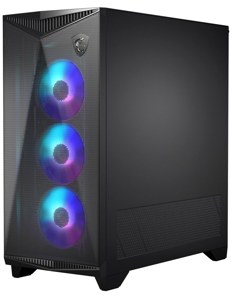 MSI skříň MPG GUNGNIR 300R AIRFLOW/ bez zdroje/ levé temperované sklo/ 4x 120 mm A-RGB fan/ 1x USB-C/ 2x USB3.2/ černá