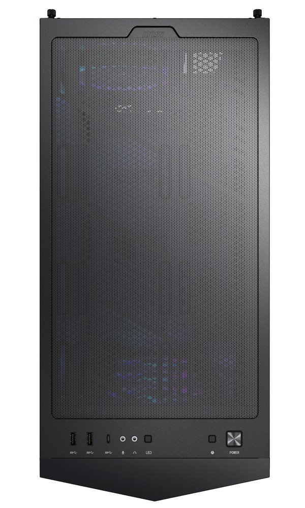 MSI skříň MPG GUNGNIR 300R AIRFLOW/ bez zdroje/ levé temperované sklo/ 4x 120 mm A-RGB fan/ 1x USB-C/ 2x USB3.2/ černá