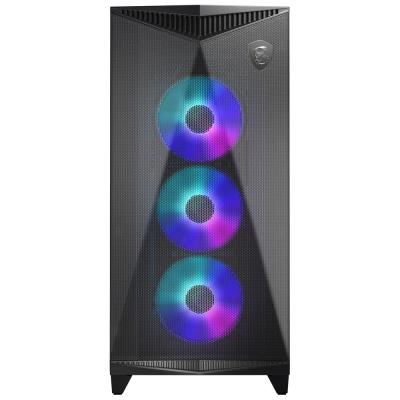 MSI skříň MPG GUNGNIR 300R AIRFLOW/ bez zdroje/ levé temperované sklo/ 4x 120 mm A-RGB fan/ 1x USB-C/ 2x USB3.2/ černá