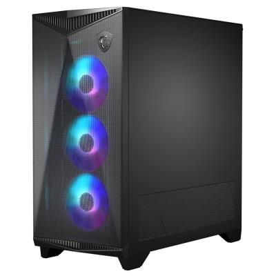 MSI skříň MPG GUNGNIR 300R AIRFLOW/ bez zdroje/ levé temperované sklo/ 4x 120 mm A-RGB fan/ 1x USB-C/ 2x USB3.2/ černá