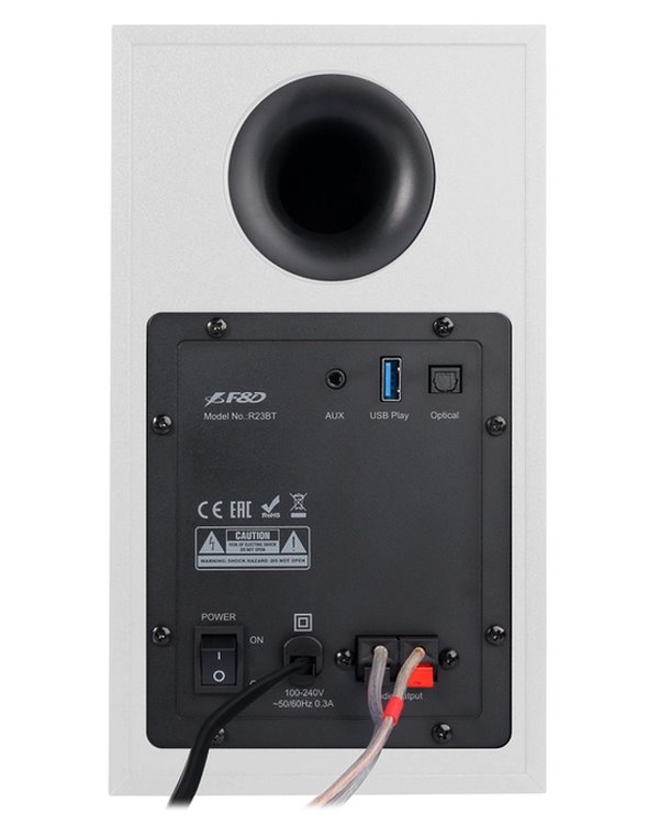 FENDA F&D repro R23BT WHITE/ 2.0/ 40W/ dřevěné/ BT/ Optický/ USB vstup/ dálkové ovládání/ bílé