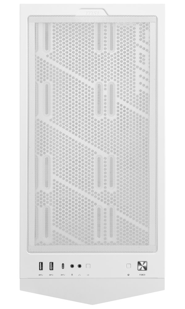 MSI skříň MPG GUNGNIR 300R AIRFLOW WHITE/ bez zdroje/ bílý/ levé temperované sklo/ 4x 120 mm A-RGB fan/ 1x USB-C/ 2x USB