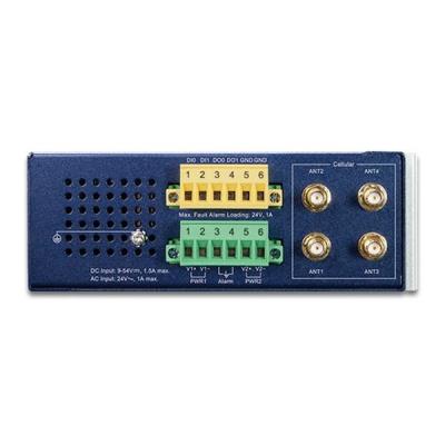 Planet dual 5G/LTE bezpečnostní brána, 2xWAN + 3xLAN/1xSFP, DI/DO, GPS, DIN, IP30, -40/+75°C, dual 9-54VDC