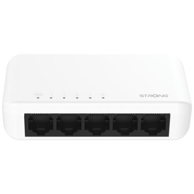 STRONG switch SW5000P/ 5x port Gigabit RJ45/ 10/100/1000 Mb/s/ 10 Gb/s/ 802.3i/u/ab/ plastové šasi/ bílý