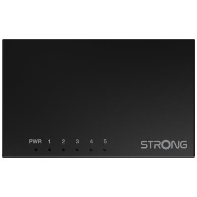 STRONG switch SW5000M/ 5x port Gigabit RJ45/ 10/100/1000 Mb/s/ 10 Gb/s/ 802.3i/u/ab/ kovové šasi/ černý