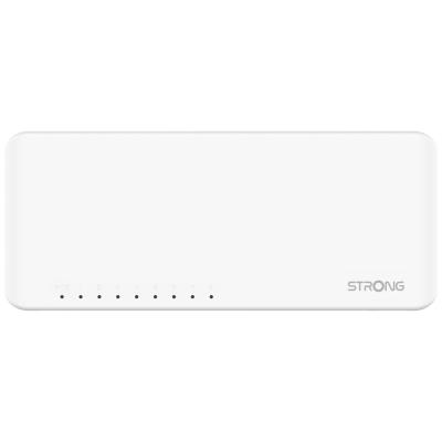STRONG switch SW8000P/ 8x port Gigabit RJ45/ 10/100/1000 Mb/s/ 16 Gb/s/ 802.3i/u/ab/x/az/ plastové šasi/ bílý