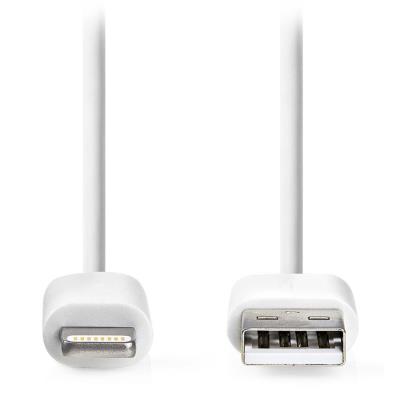 NEDIS synchronizační a nabíjecí kabel/ Apple Lightning 8-pin zástrčka - USB A zástrčka/ bílý/ bulk/ 1m