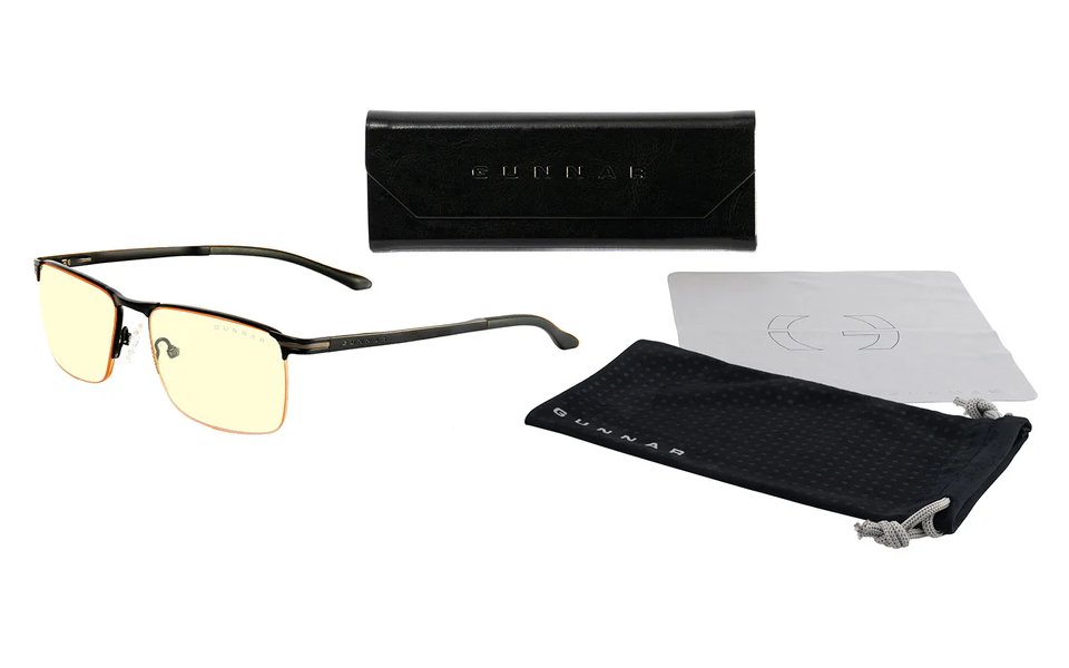 GUNNAR kancelářske/herní brýle MARIN ONYX * jantarová skla * BLF 65 * GUNNAR focus