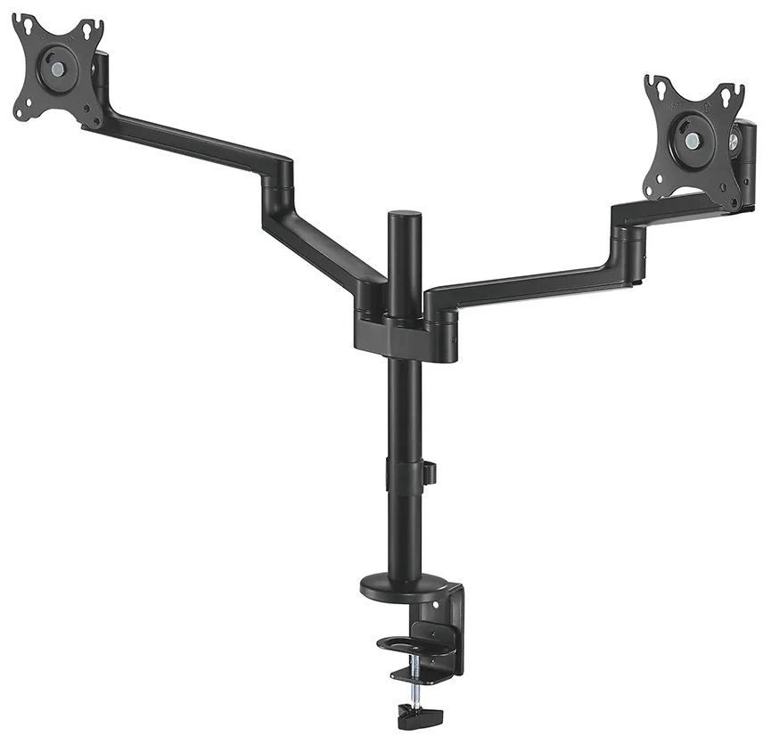 Neomounts DS60-425BL2 /Držák displeje/na stůl/17-27"/svorka+průchodka/3čepy/VESA 100X100/nosn.2x8kg/2 displeje/černý