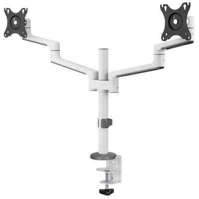 Neomounts DS60-425WH2 /Držák displeje/na stůl/17-27"/svorka+průchodka/3čepy/VESA 100X100/nosn.2x8kg/2 displeje/bílý