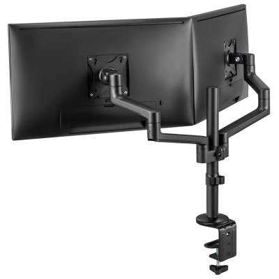 Neomounts DS60-425BL2 /Držák displeje/na stůl/17-27"/svorka+průchodka/3čepy/VESA 100X100/nosn.2x8kg/2 displeje/černý